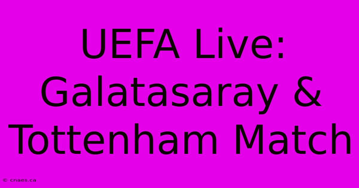 UEFA Live: Galatasaray & Tottenham Match