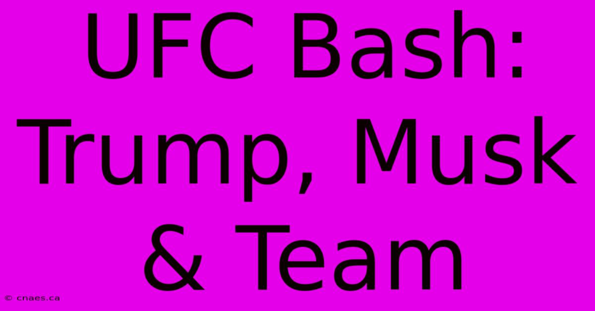 UFC Bash: Trump, Musk & Team