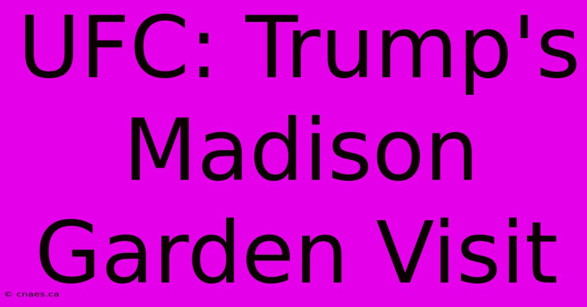 UFC: Trump's Madison Garden Visit