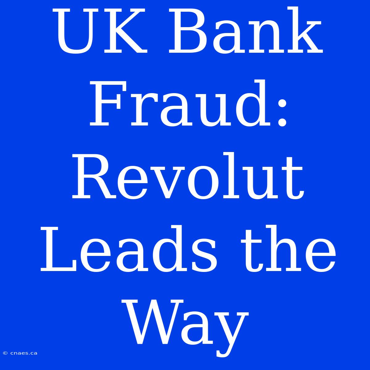 UK Bank Fraud: Revolut  Leads The Way