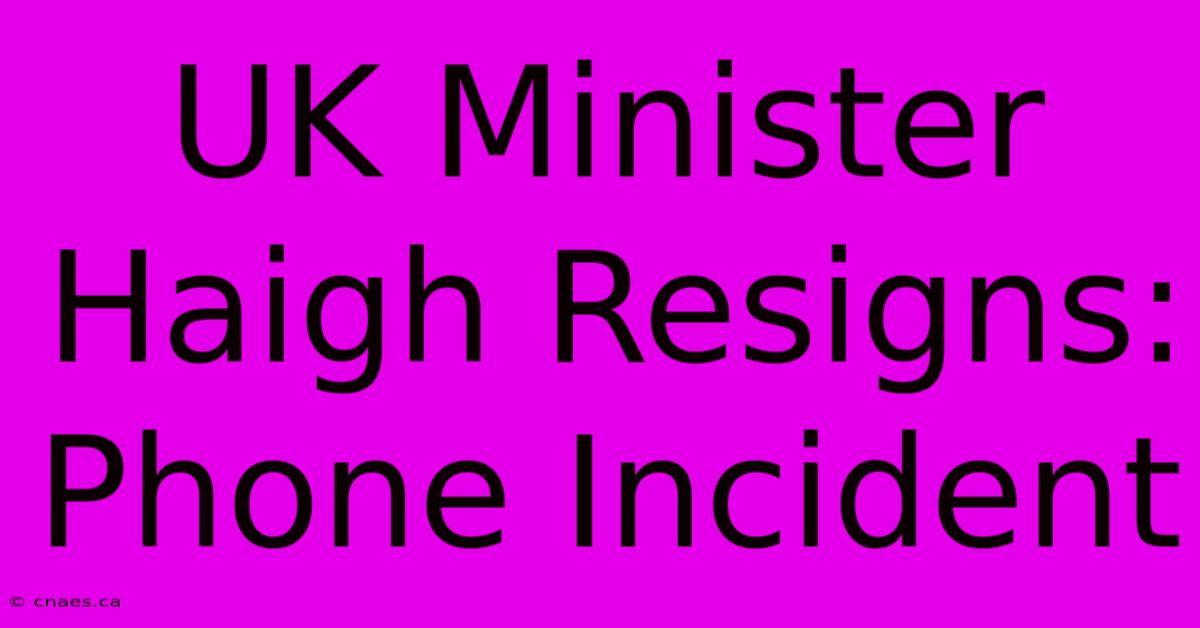 UK Minister Haigh Resigns: Phone Incident