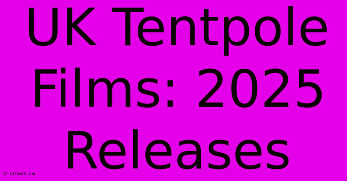 UK Tentpole Films: 2025 Releases