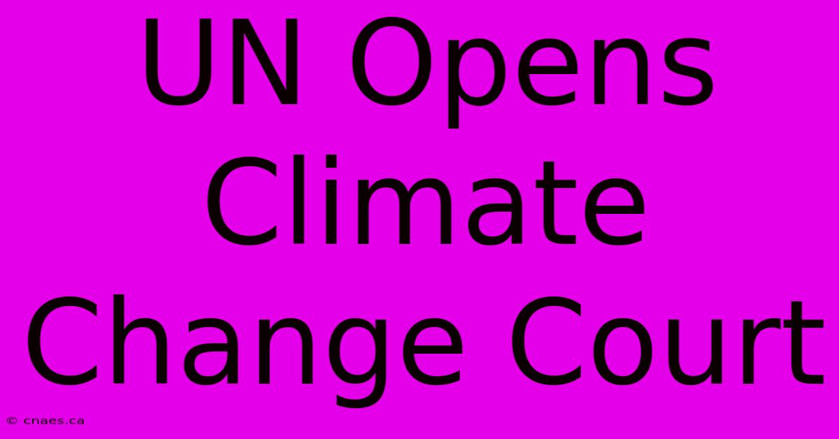 UN Opens Climate Change Court