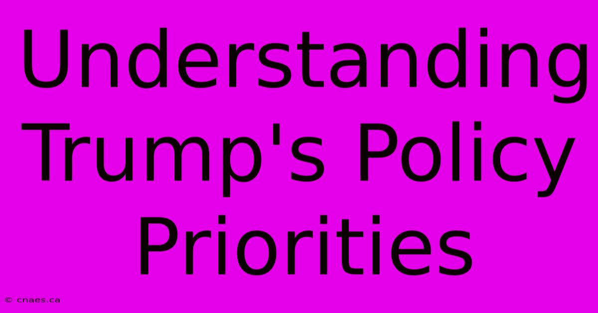 Understanding Trump's Policy Priorities 