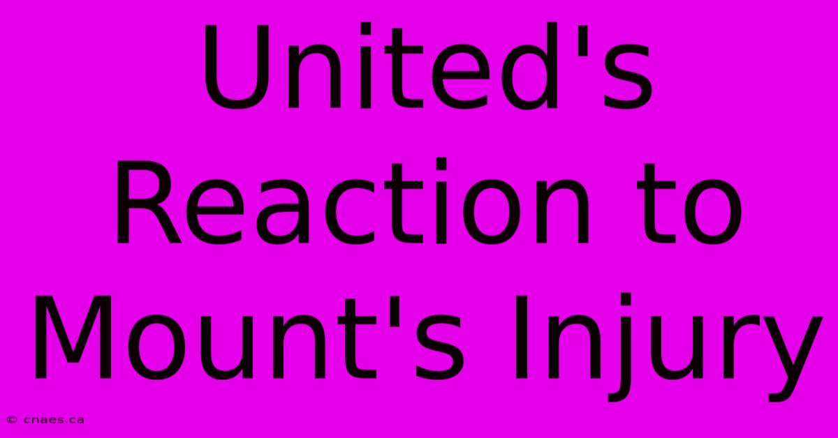 United's Reaction To Mount's Injury