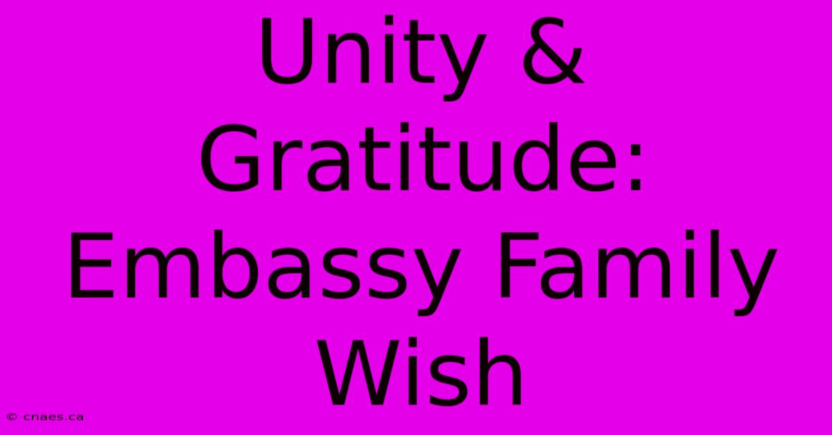 Unity & Gratitude: Embassy Family Wish