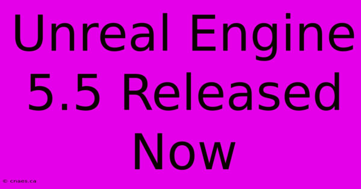 Unreal Engine 5.5 Released Now