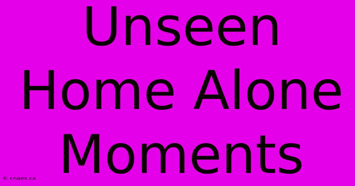 Unseen Home Alone Moments