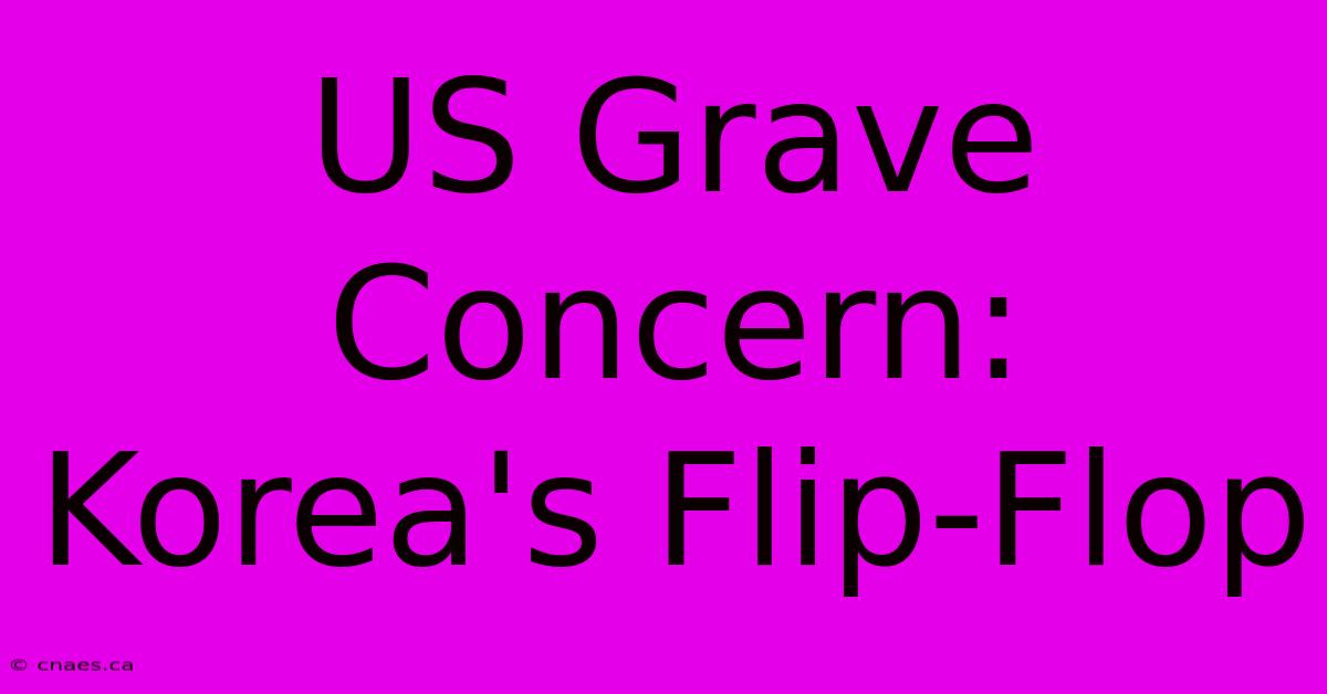 US Grave Concern: Korea's Flip-Flop