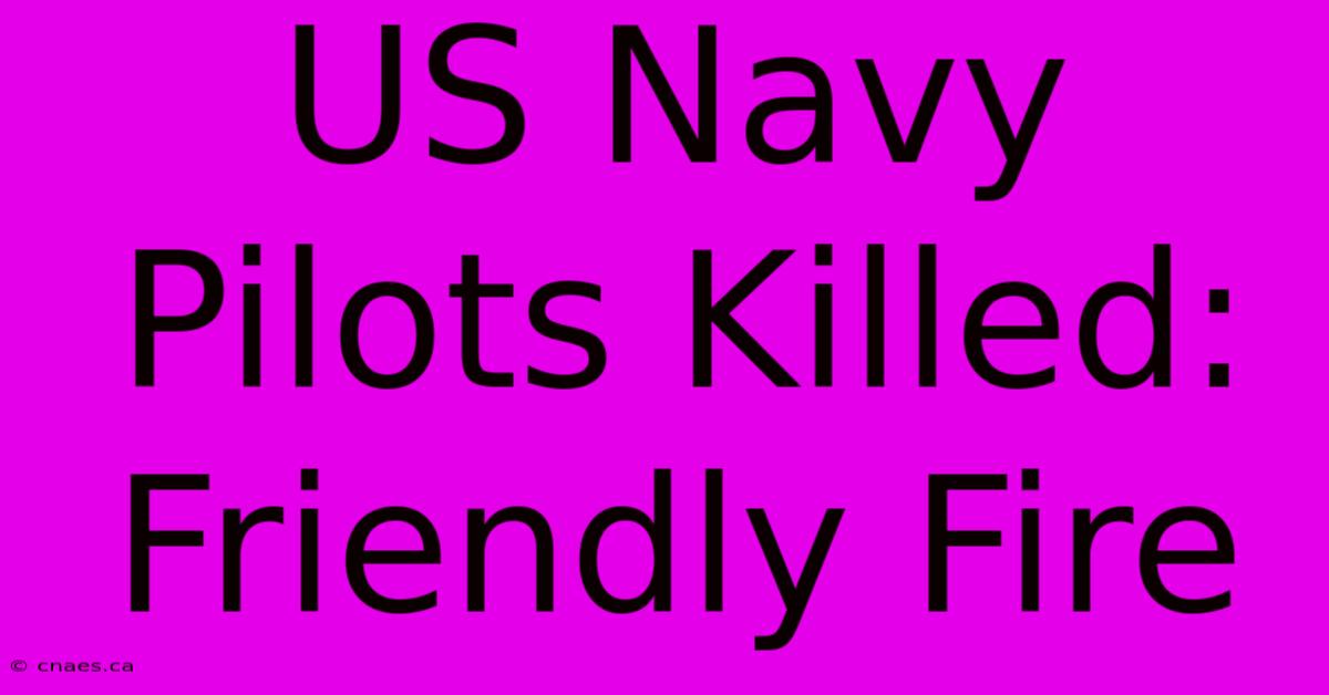 US Navy Pilots Killed: Friendly Fire