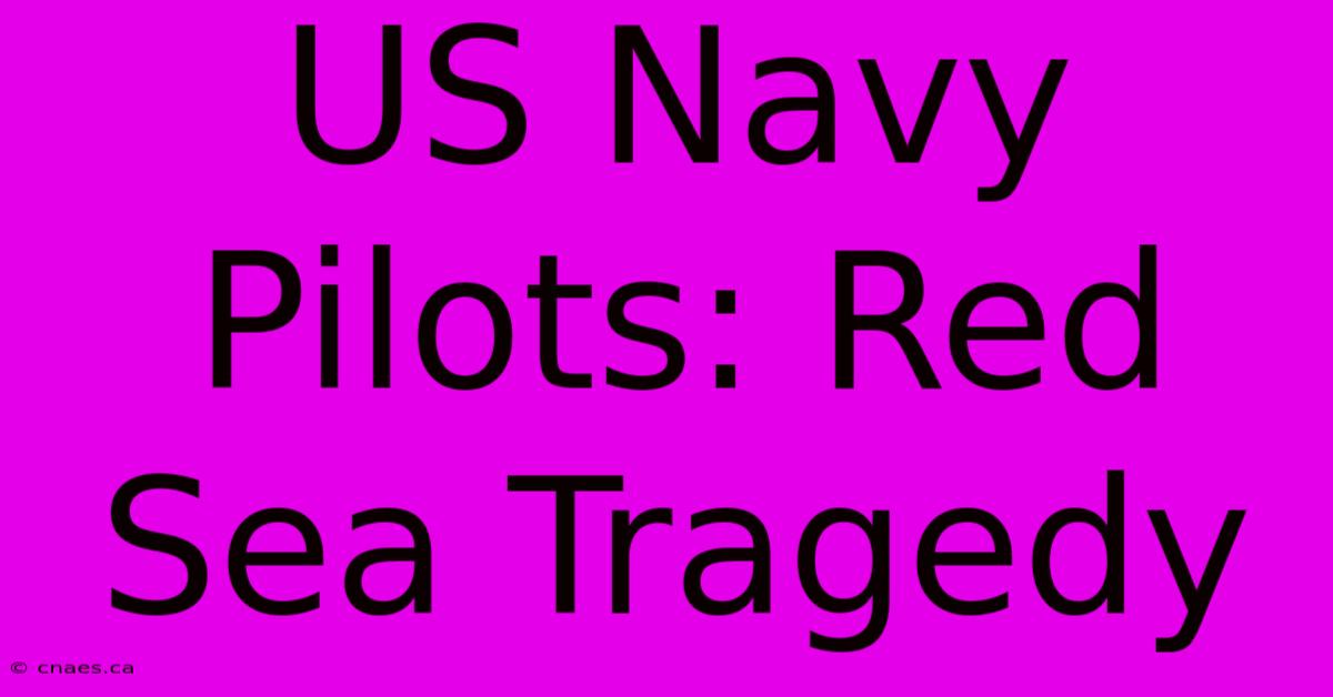 US Navy Pilots: Red Sea Tragedy