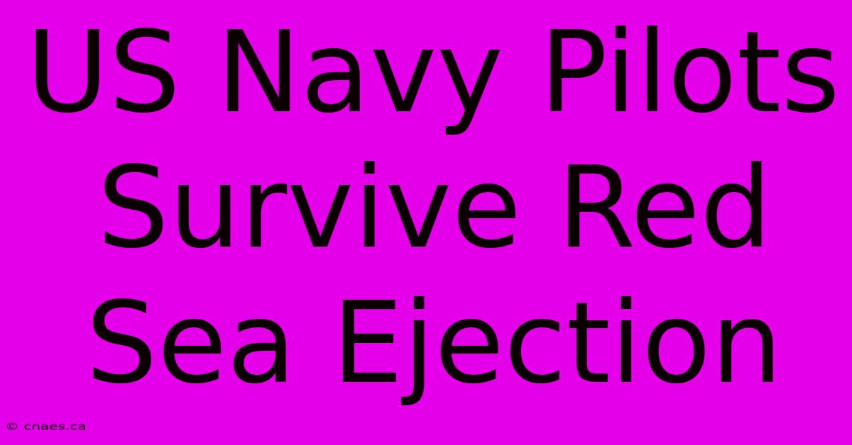 US Navy Pilots Survive Red Sea Ejection