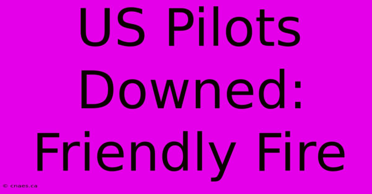 US Pilots Downed: Friendly Fire