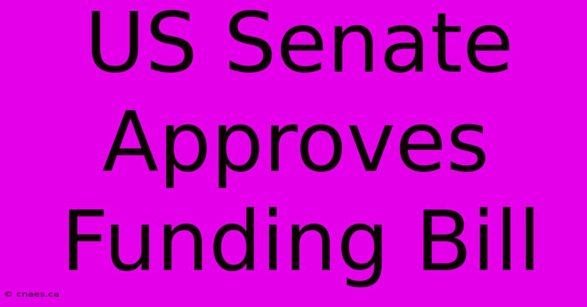 US Senate Approves Funding Bill