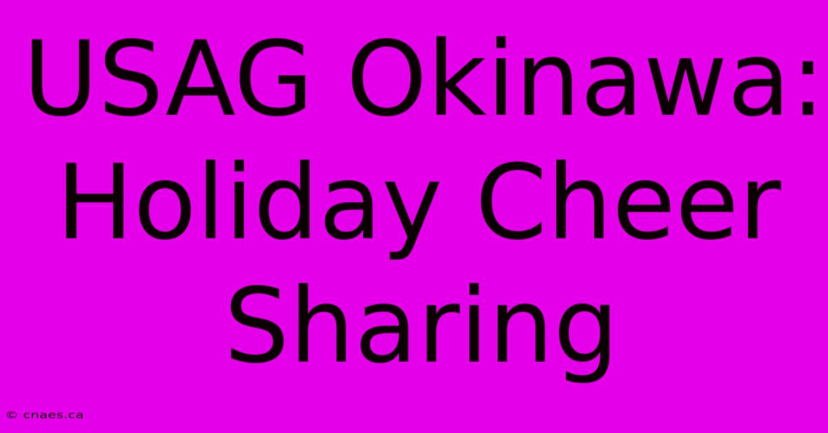 USAG Okinawa: Holiday Cheer Sharing