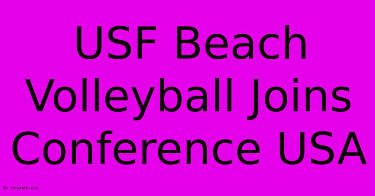 USF Beach Volleyball Joins Conference USA