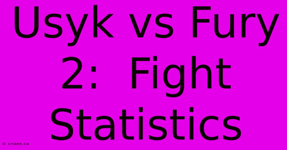 Usyk Vs Fury 2:  Fight Statistics