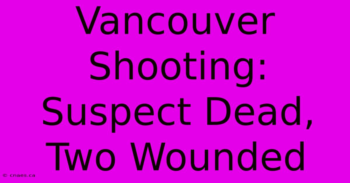 Vancouver Shooting: Suspect Dead, Two Wounded