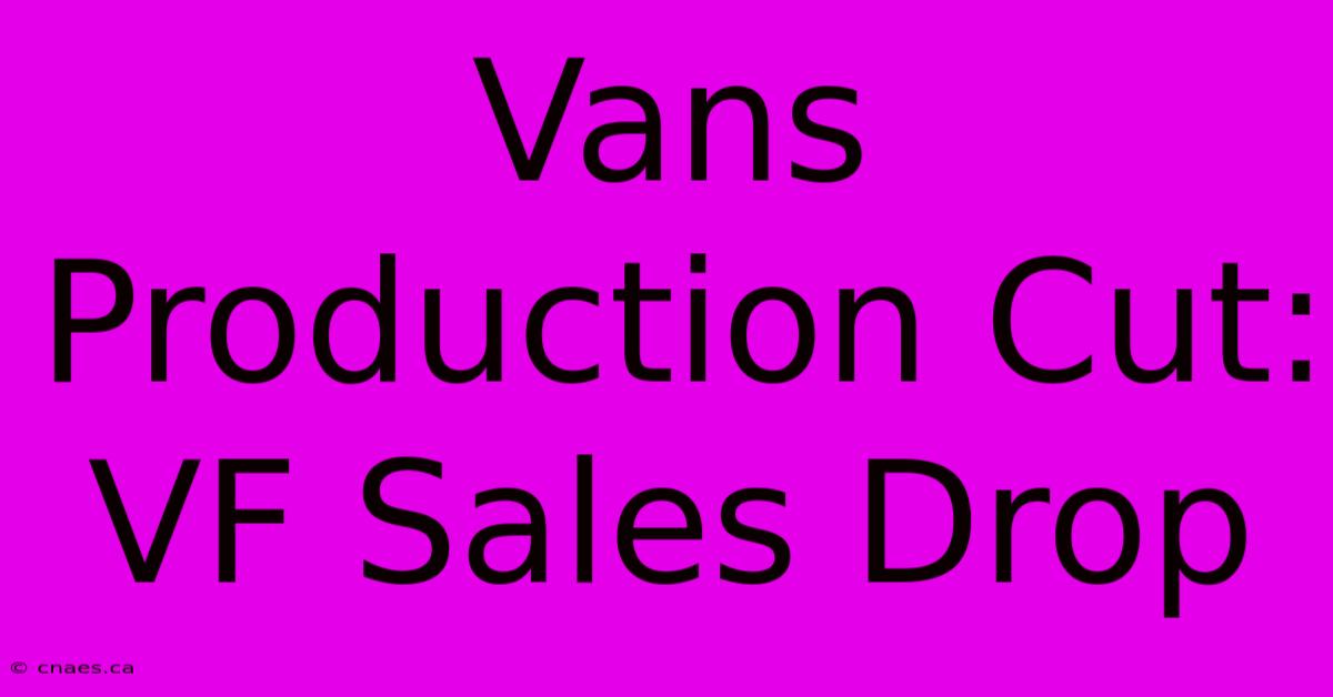 Vans Production Cut: VF Sales Drop