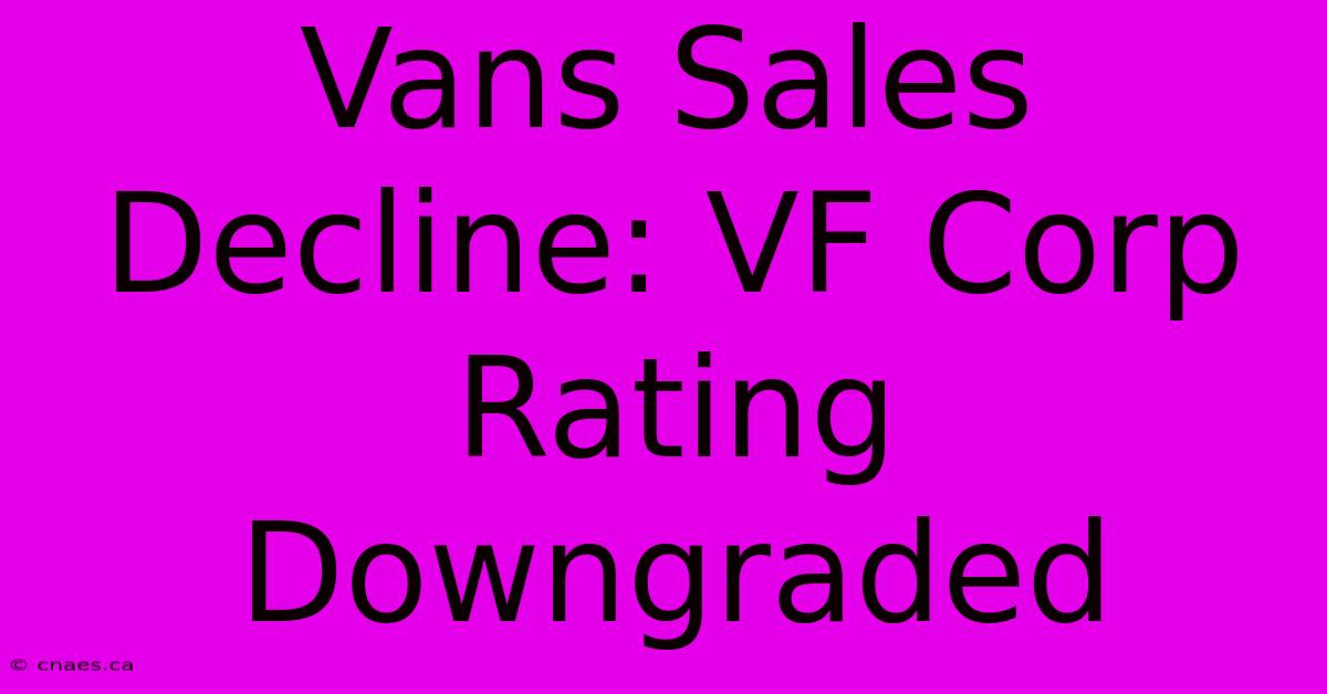 Vans Sales Decline: VF Corp Rating Downgraded