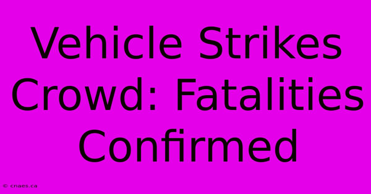 Vehicle Strikes Crowd: Fatalities Confirmed