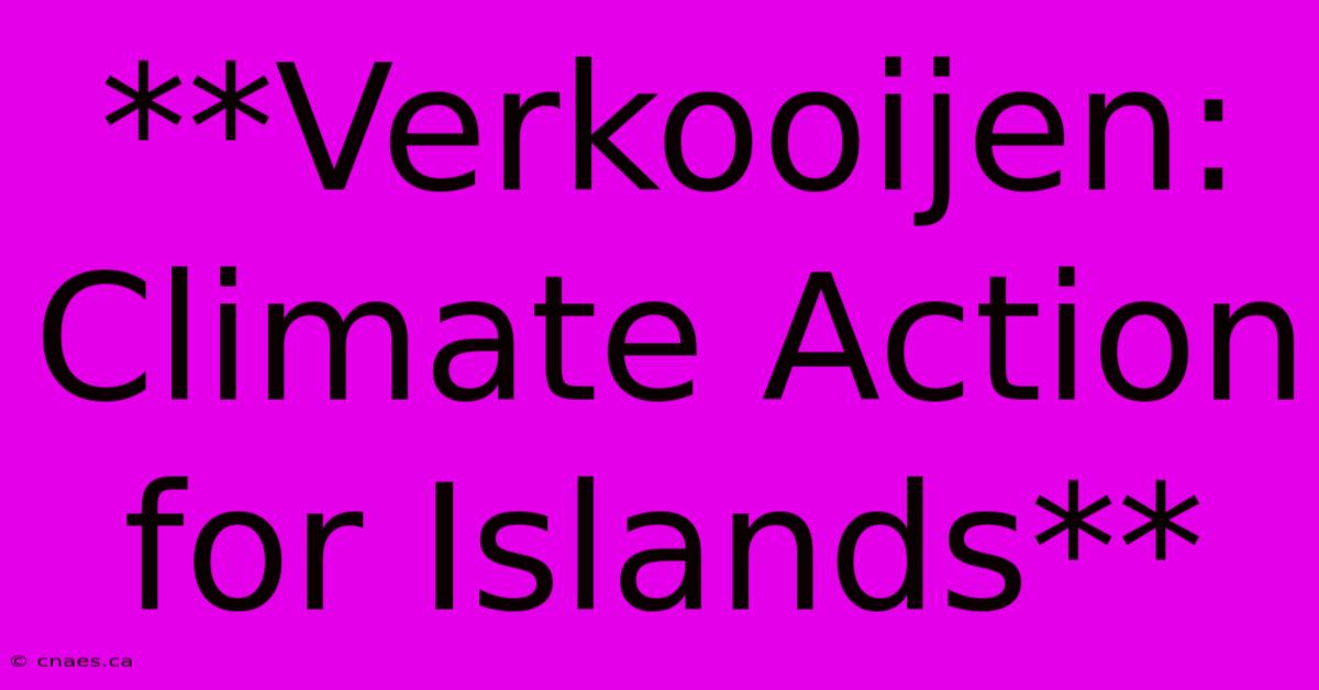 **Verkooijen: Climate Action For Islands**