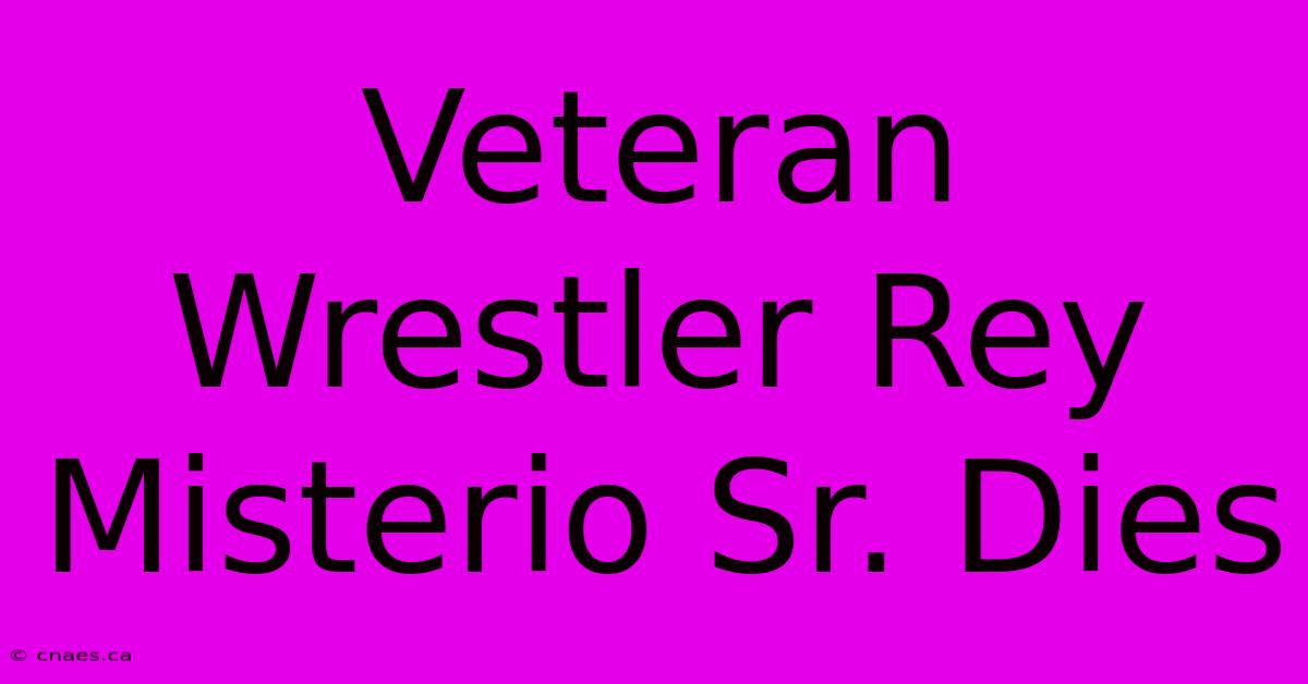 Veteran Wrestler Rey Misterio Sr. Dies