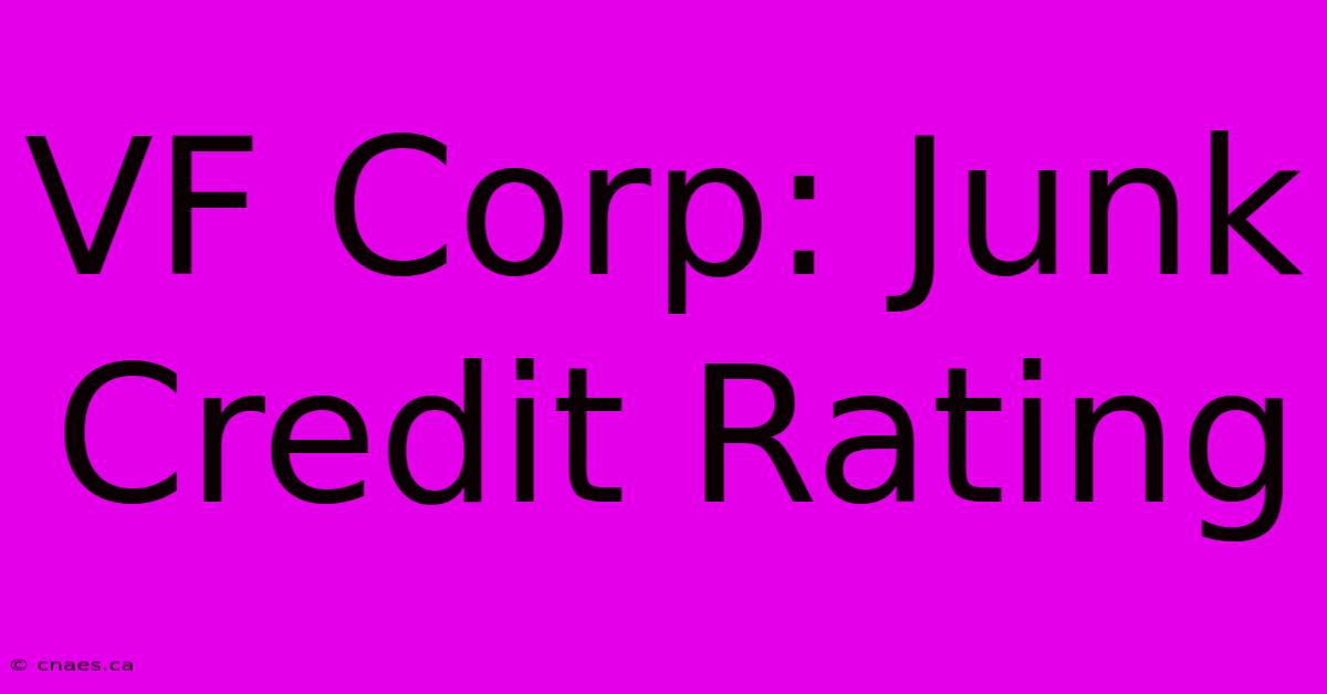 VF Corp: Junk Credit Rating