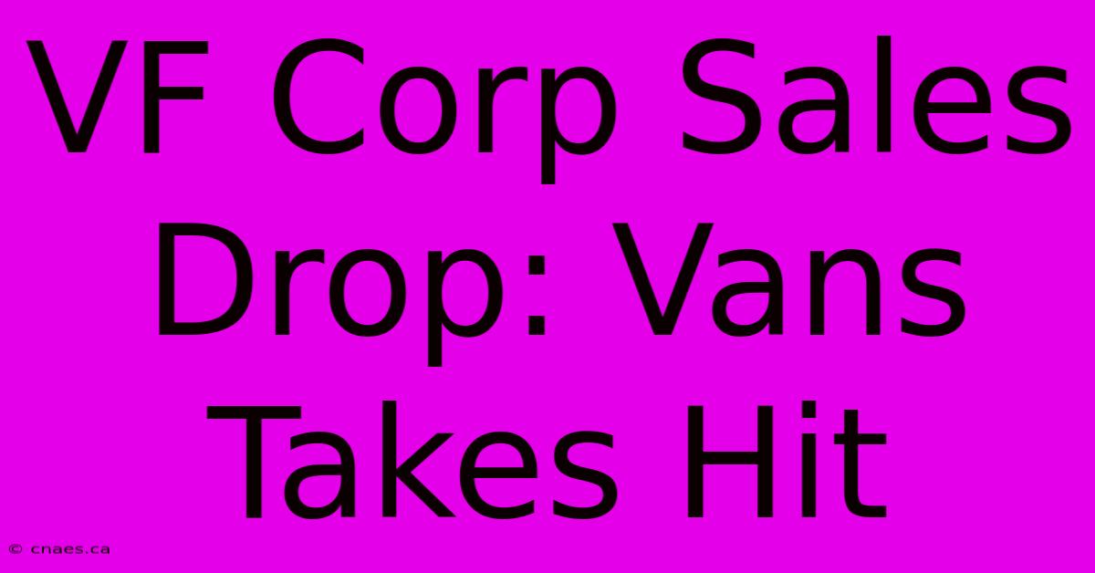 VF Corp Sales Drop: Vans Takes Hit