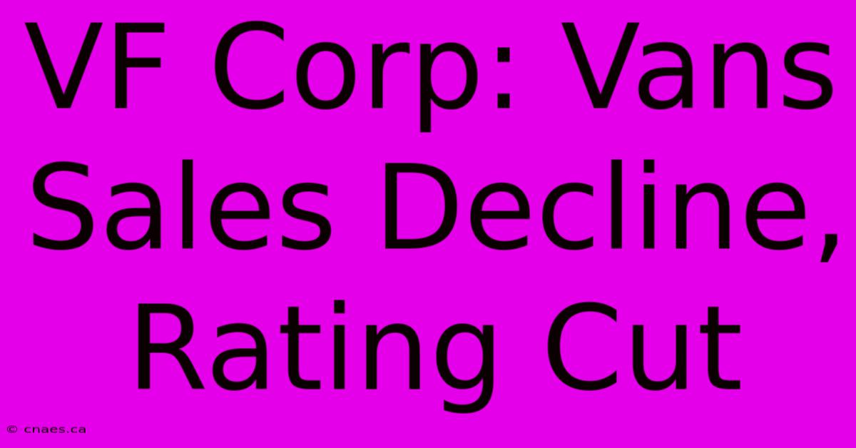 VF Corp: Vans Sales Decline, Rating Cut