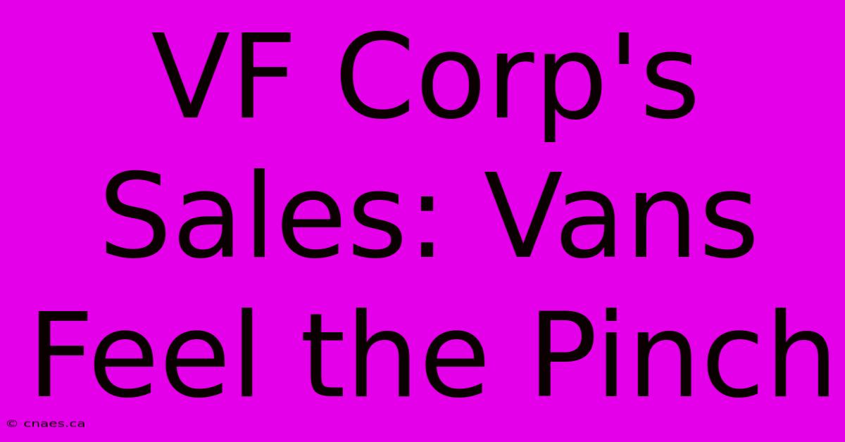 VF Corp's Sales: Vans Feel The Pinch