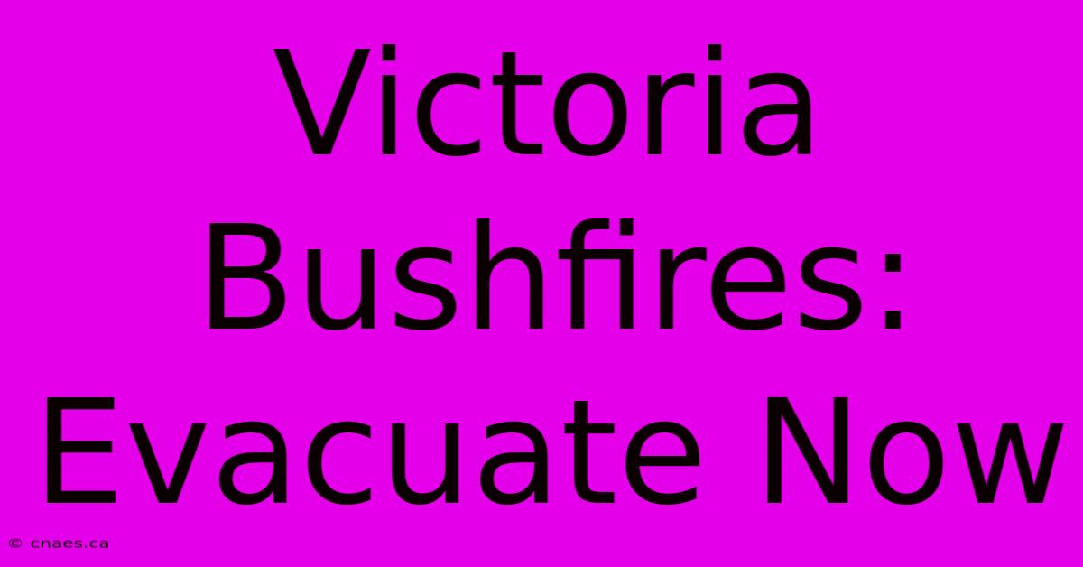 Victoria Bushfires: Evacuate Now