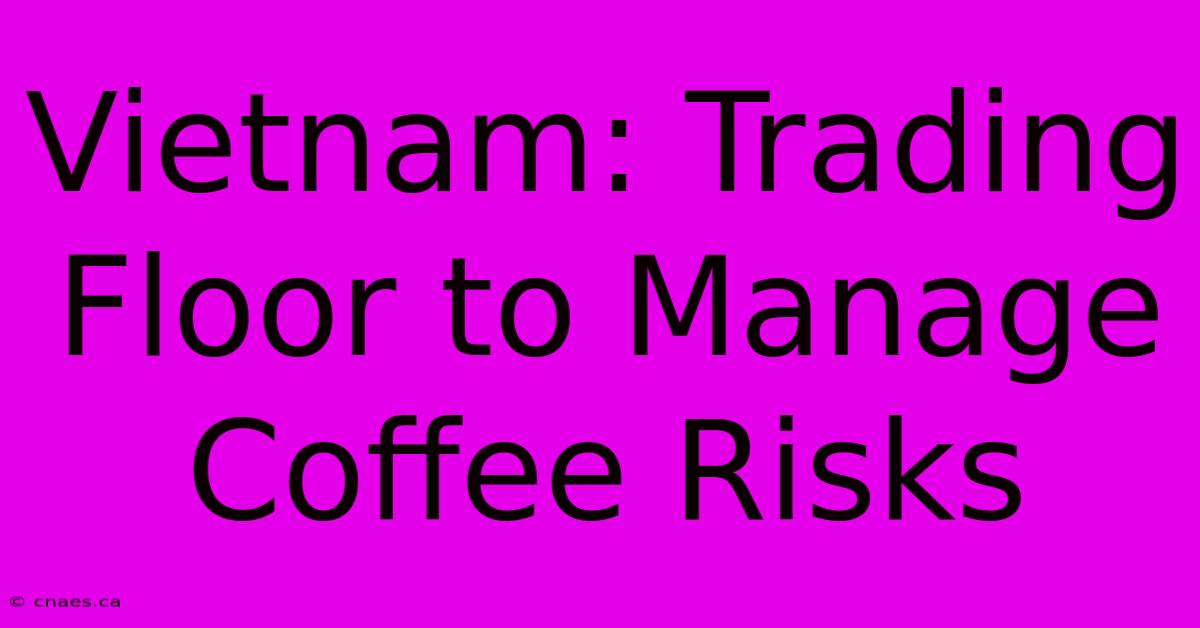 Vietnam: Trading Floor To Manage Coffee Risks