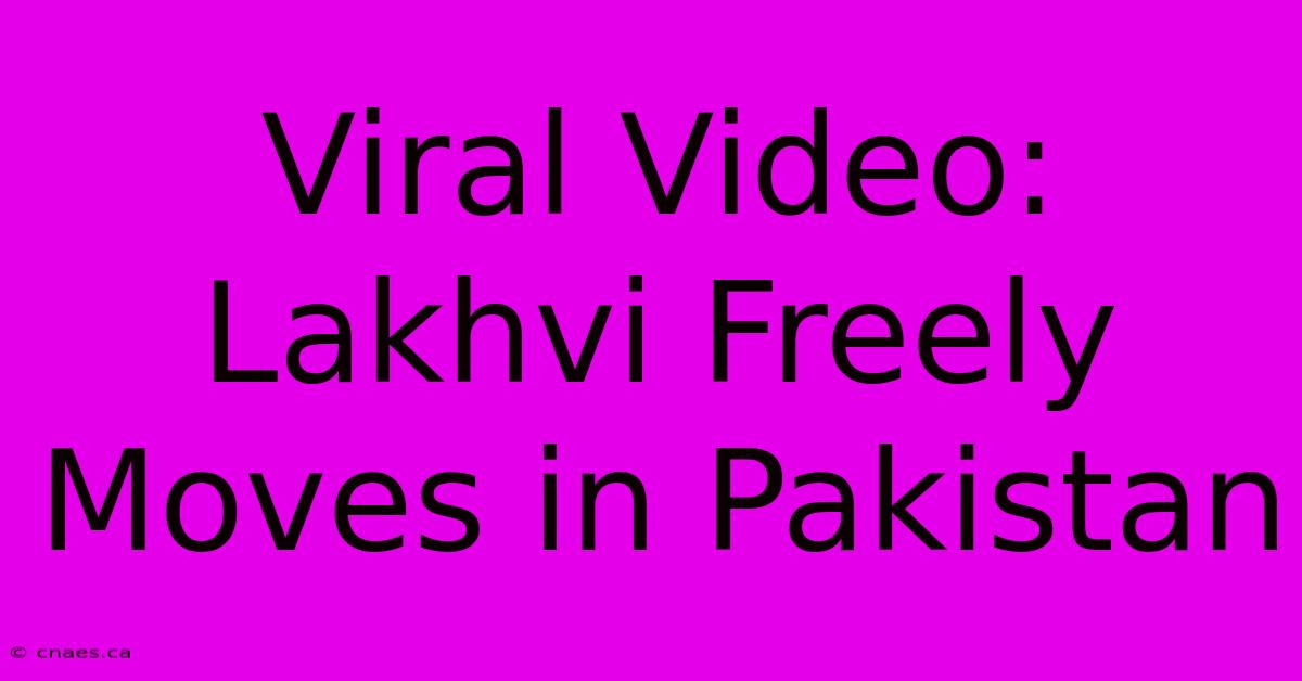 Viral Video: Lakhvi Freely Moves In Pakistan 