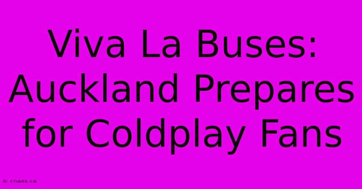 Viva La Buses: Auckland Prepares For Coldplay Fans