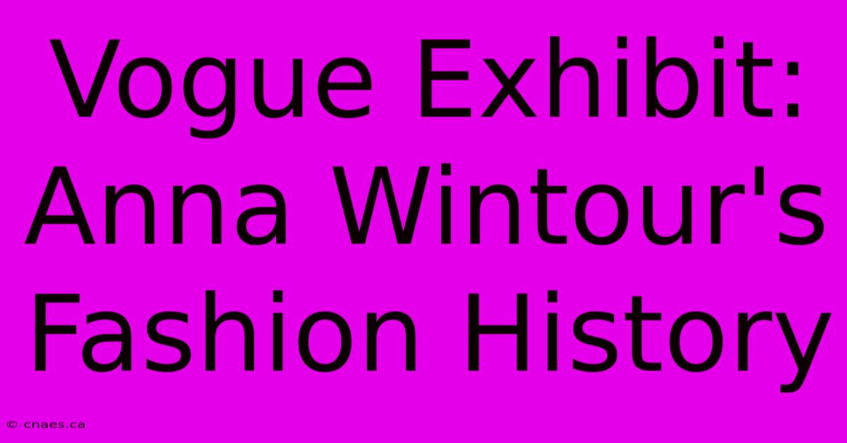 Vogue Exhibit: Anna Wintour's Fashion History