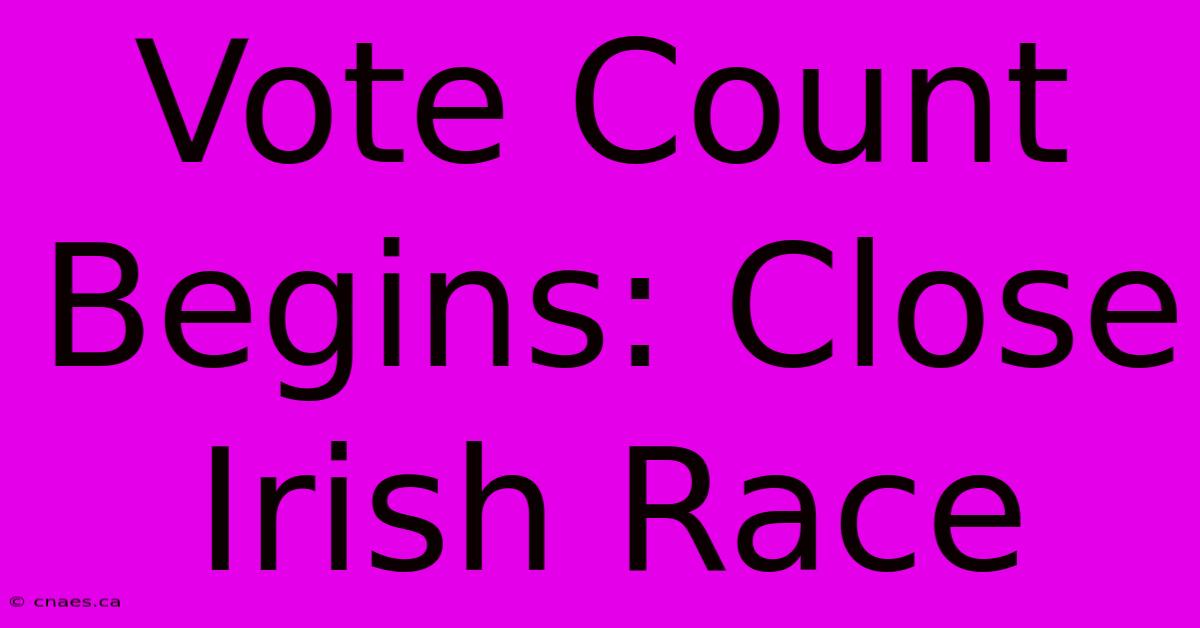 Vote Count Begins: Close Irish Race