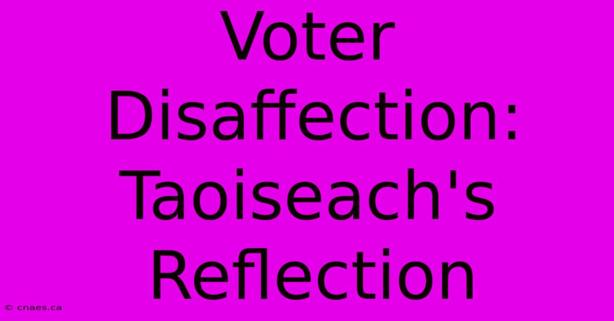 Voter Disaffection: Taoiseach's Reflection