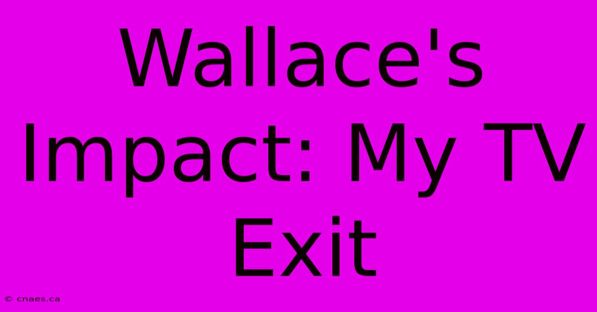 Wallace's Impact: My TV Exit