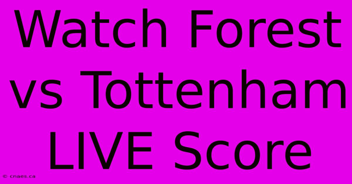 Watch Forest Vs Tottenham LIVE Score