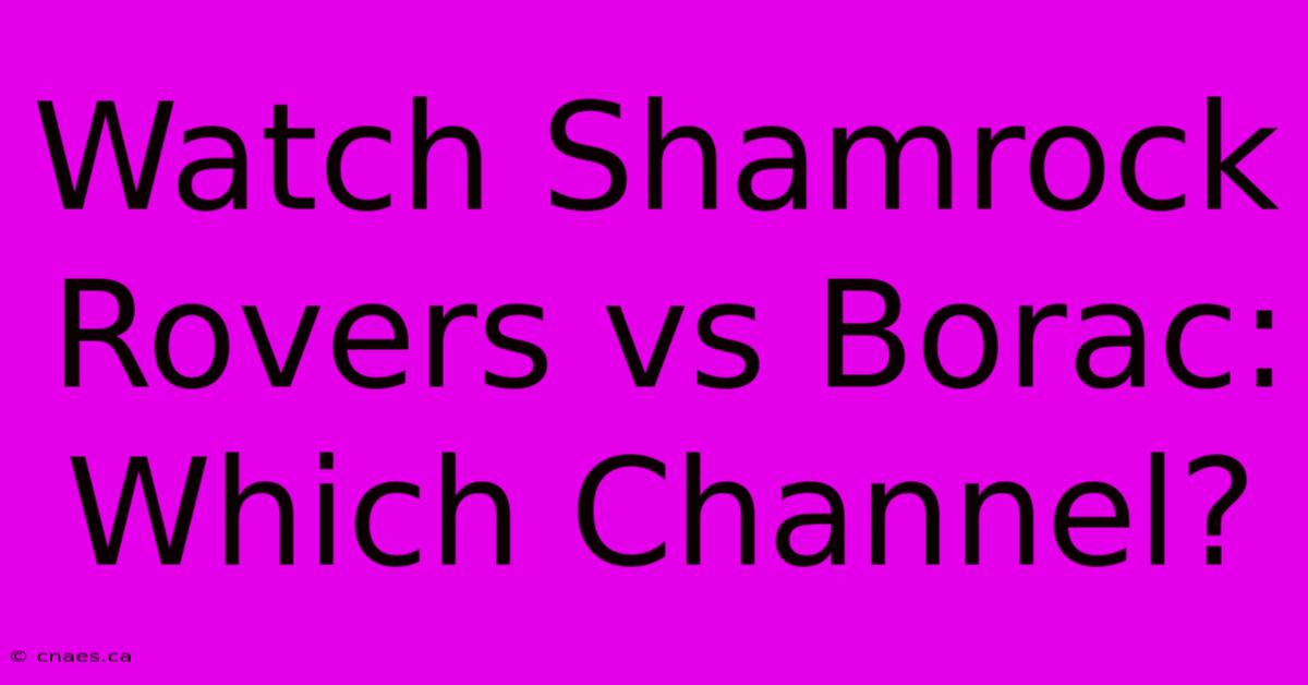 Watch Shamrock Rovers Vs Borac: Which Channel?