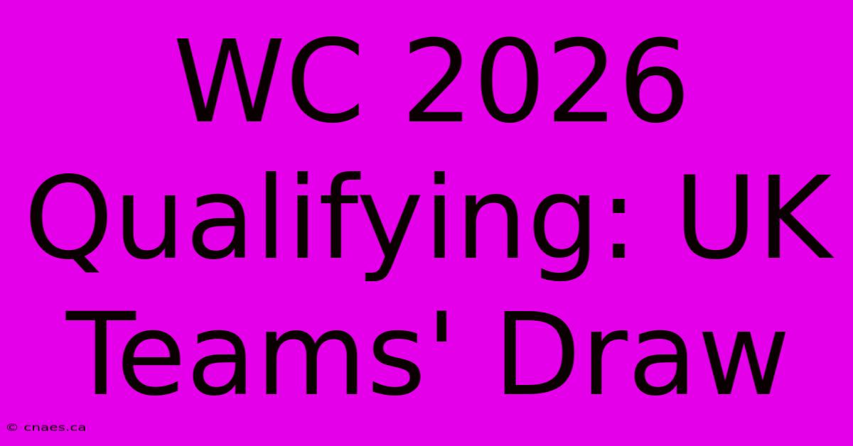 WC 2026 Qualifying: UK Teams' Draw