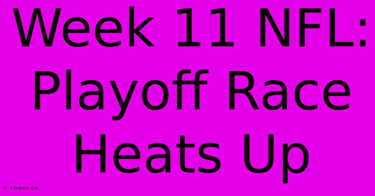 Week 11 NFL: Playoff Race Heats Up