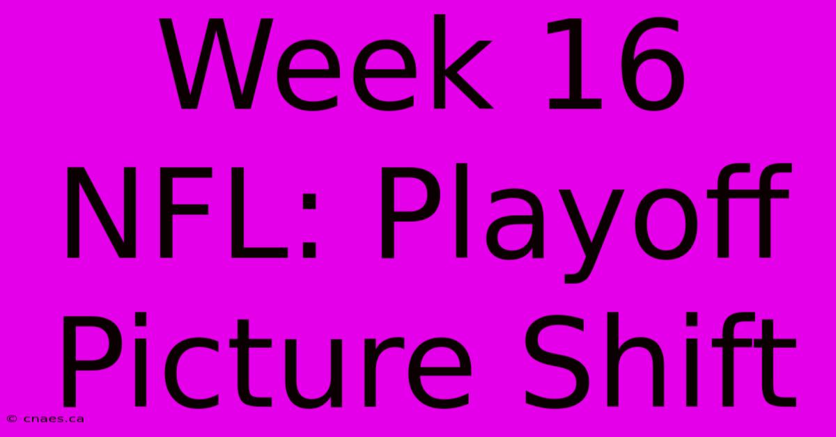 Week 16 NFL: Playoff Picture Shift