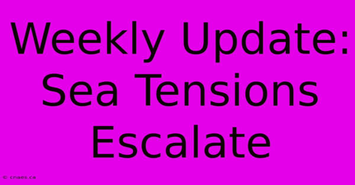 Weekly Update: Sea Tensions Escalate