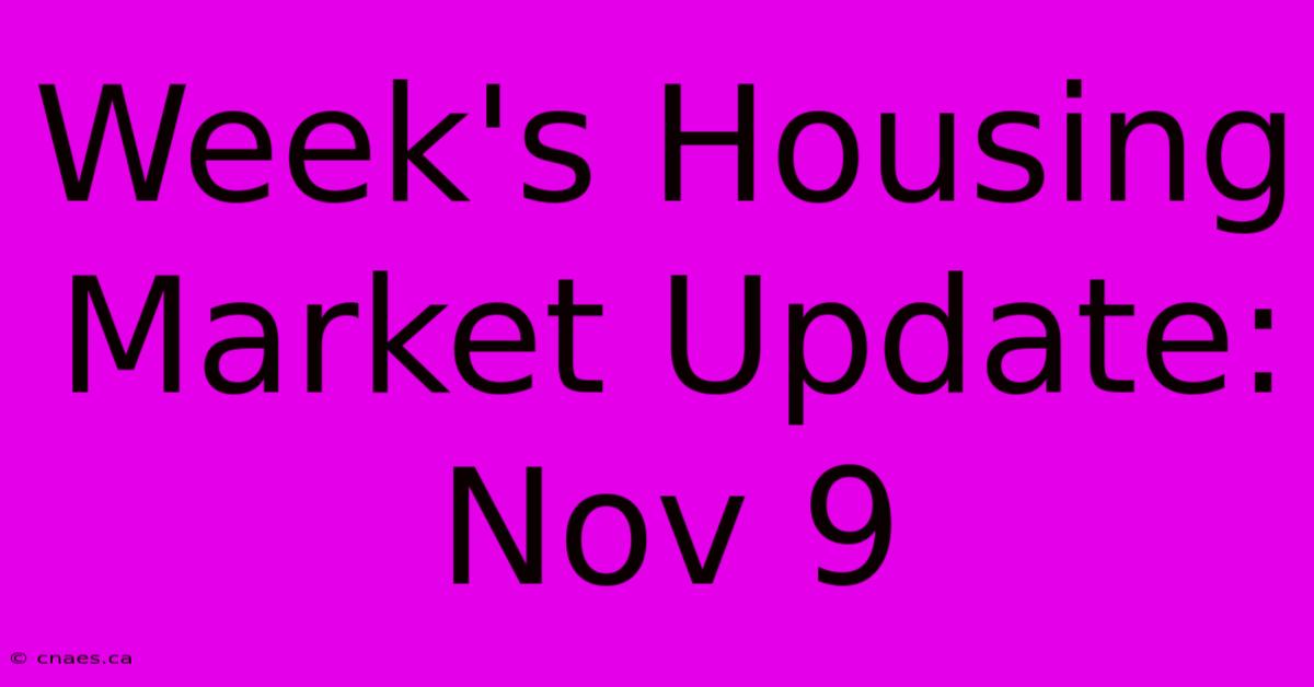 Week's Housing Market Update: Nov 9