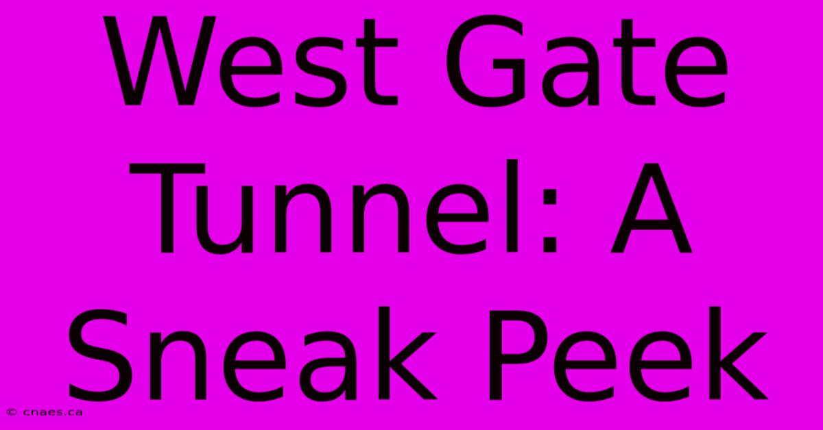 West Gate Tunnel: A Sneak Peek