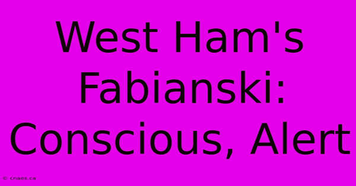 West Ham's Fabianski: Conscious, Alert