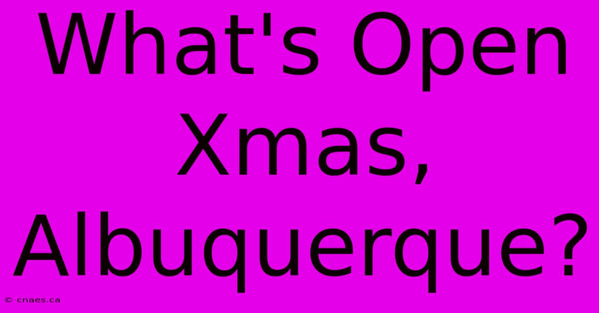 What's Open Xmas, Albuquerque?