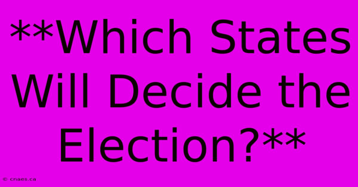 **Which States Will Decide The Election?**